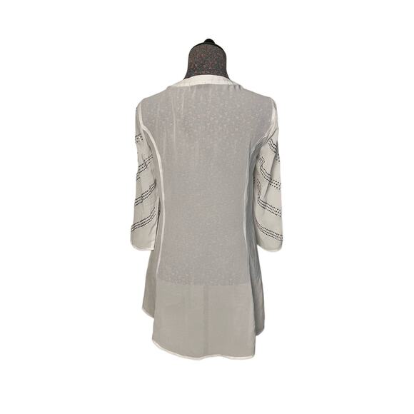 Guess Sexy Sheer Swim Cover Up 3/4 Sleeve Swimsuit Lace Up Embellished Size S - Picture 2 of 3